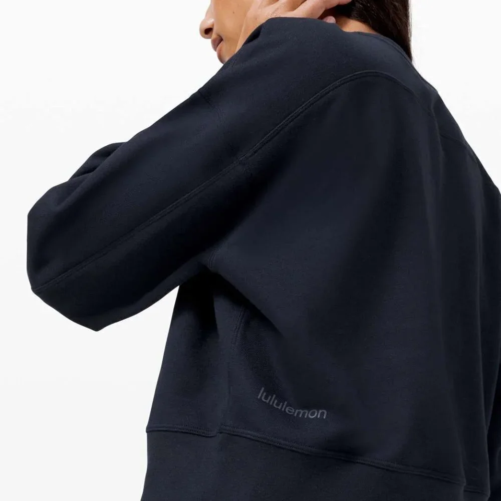 NWT Lululemon Perfectly Oversized Crop Crew True Navy Size 4 - Picture 7 of 9